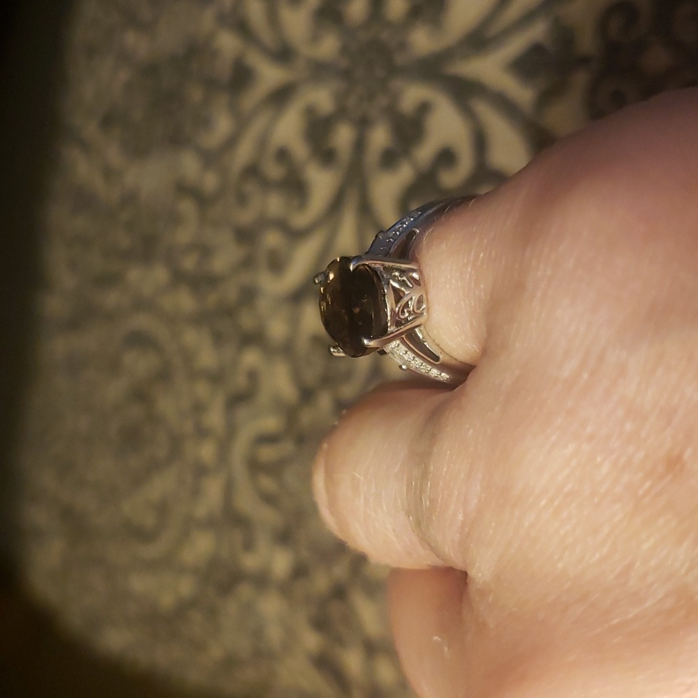 NWOT Colombianite and Diamond Ring in Platinum Over Sterling Silver 5.30 ctw - Picture 13 of 14